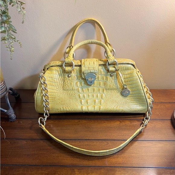 Brahmin Bags Brahmin Melbourne Yellow Croco Framed Convertible Tote Poshmark